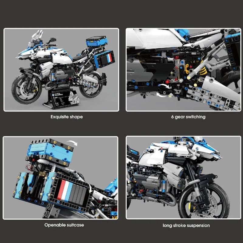 1:5 오토바이 R1250 GS 빌딩 블록 모델 MOC 시티 스포츠카, 테크니컬 브릭 조립, 남아용 DIY 장난감 선물 세트, 신제품