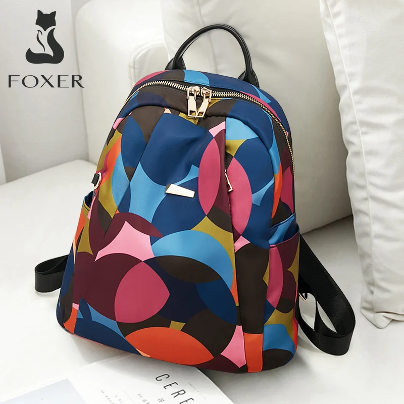 Imagem -06 - Mochila Oxford Impermeável Foxer para Mulheres Zíper Anti-roubo Viagem Leve Bolsa de Escola para Adolescentes Moda Feminina