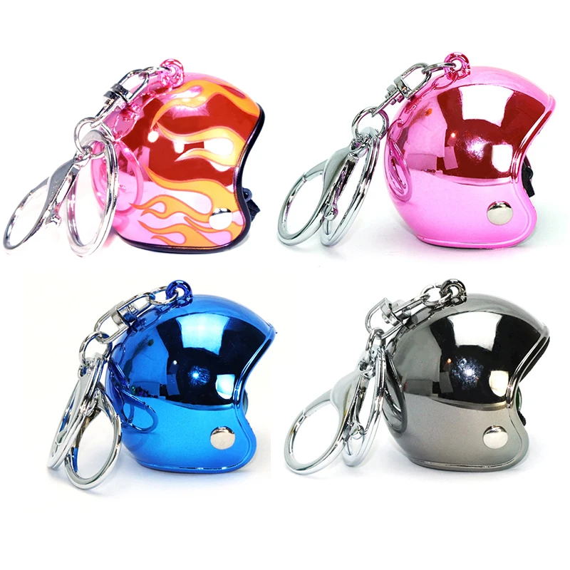 Creativity Motorcycle Helmets Keychains Cute Safety Helmet Pendant Neutral Car Key Chain Hot Bags Keyring Jewelry Gift Wholesale