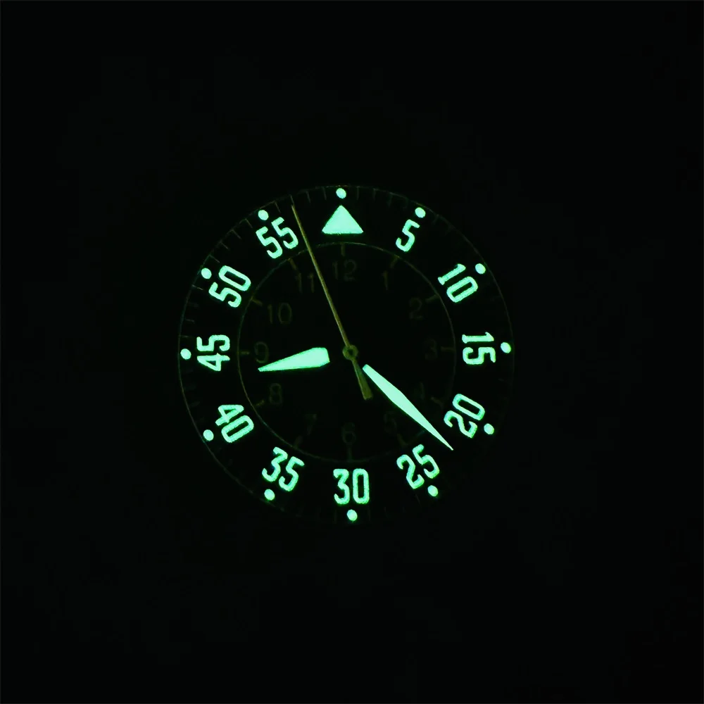 33.8mm Retro Digital Watch Dial with Calendar Window Green Luminous Watch Faces for NH35 NH36 Movement