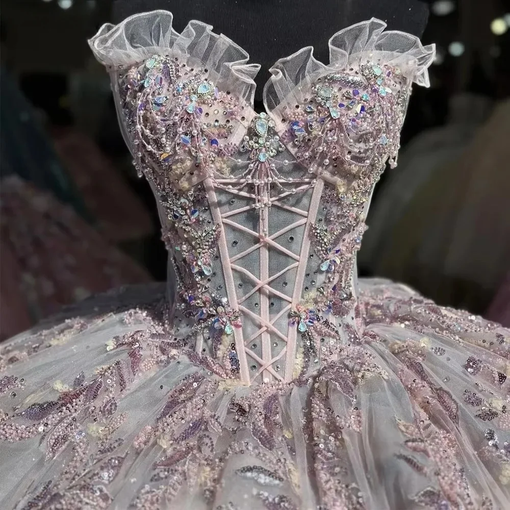 فساتين Charro Quinceanera الفاخرة ثوب الكرة قبالة الكتف يزين مطرز المكسيكي الحلو 16 فساتين 15 Anos مخصصة