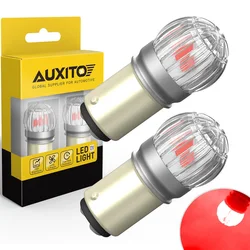 AUXITO 2x 1157 LED Red P21/5W BAY15D LED Bulb 12V 3030SMD DRL Parking Position Brake Tail Light for Renault Chevrolet Ford Dodge