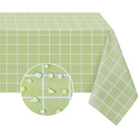 1PC Plastic PVC Rectangula Grid Printed Tablecloth Waterproof Oilproof Kitchen Dining Table Colth Cover Mat Oilcloth Antifouling
