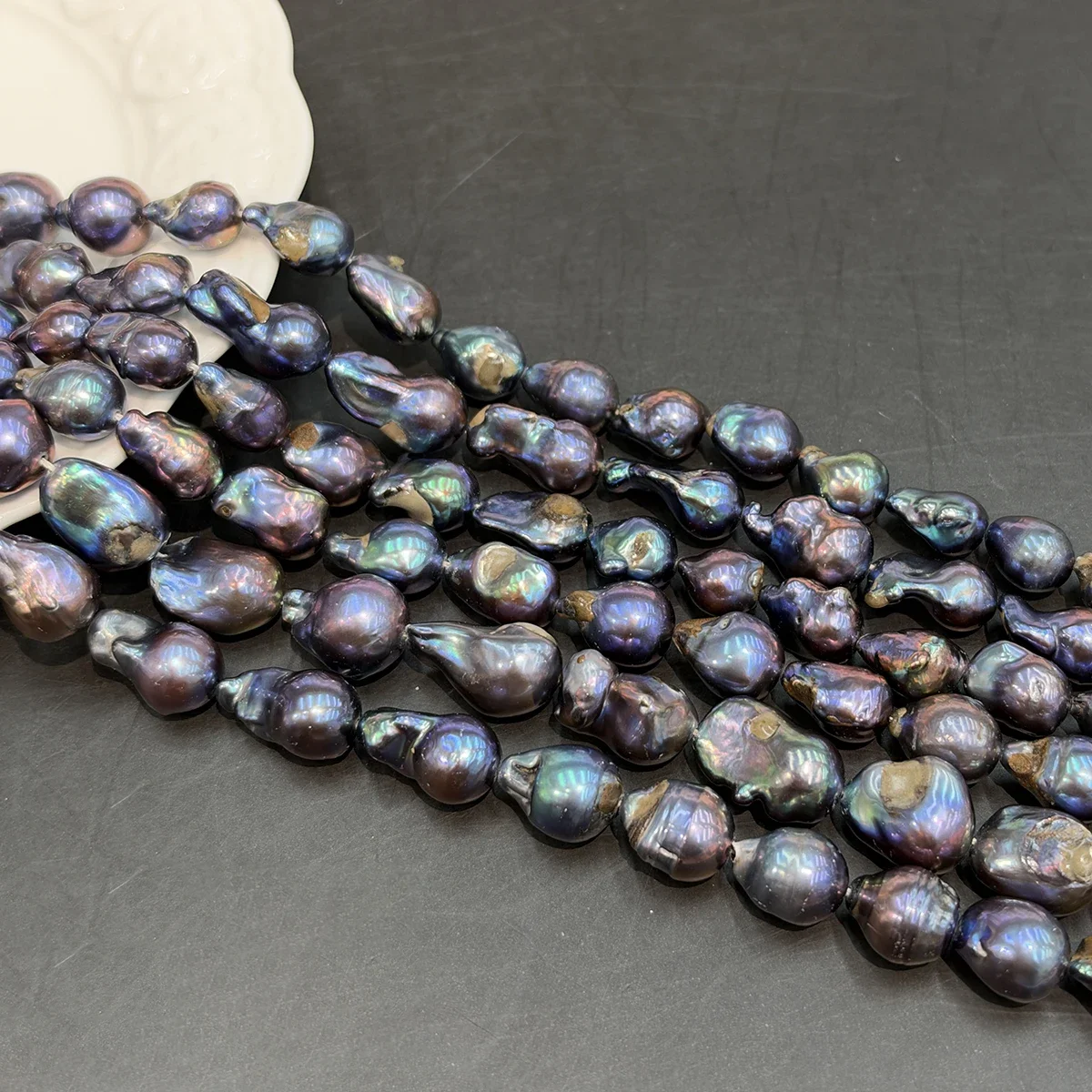 Natural Freshwater Pearl Black Baroque Bead for Jewelry Making DIY Necklace Bracelet Earrings Accessory Women Gift Size 12–16 Mm
