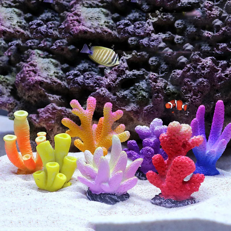 Aquarium Artificial Coral Fish Tank Resin Simulation Coral Starfish Micro Landscape Ornament Reef Aquatic Plants DIY Decoration