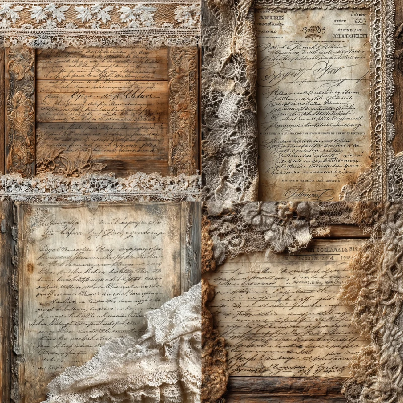 24 Sheets 6"X6" Paper Pad Vintage Lace Letter Paper Patterned Papers Design Paper for Decorative Craft Scrapbooking Album DIY view 4
