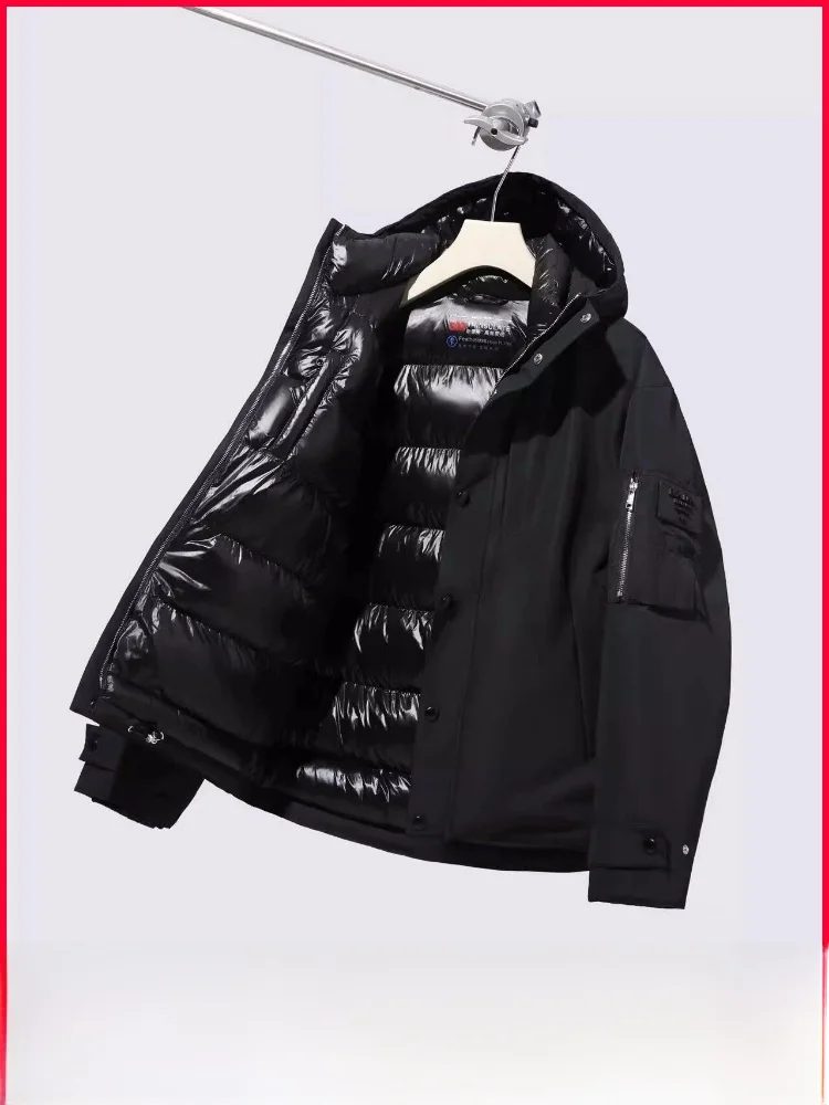 

Warm Fce Fill Winter Jaet Thiened Outdoor Casual Hooded Cotton Coat for Men Efficient Heat Retention Youth Faion