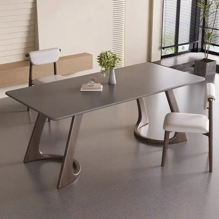 Slate dining table combination modern Italian simple household small apartment rectangular table