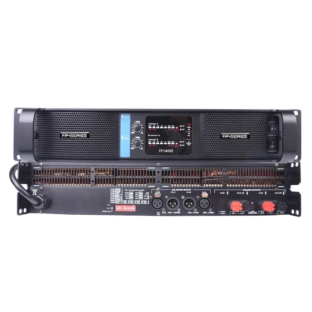 FP14000 2-channels Power Amplifier 14000watts Class-D  Professional Audio Amplifiers For Subwoofer Speakers