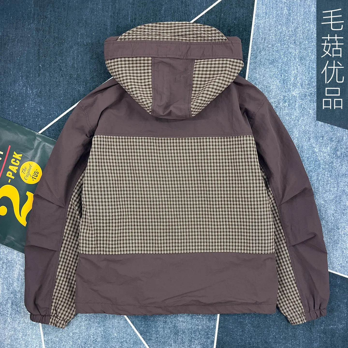 2026 Autumn New Japanese Retro High-end Checked Plaid Patchwork Double-layer Hooded Coat Men's Fashion Loose Casual Jacket