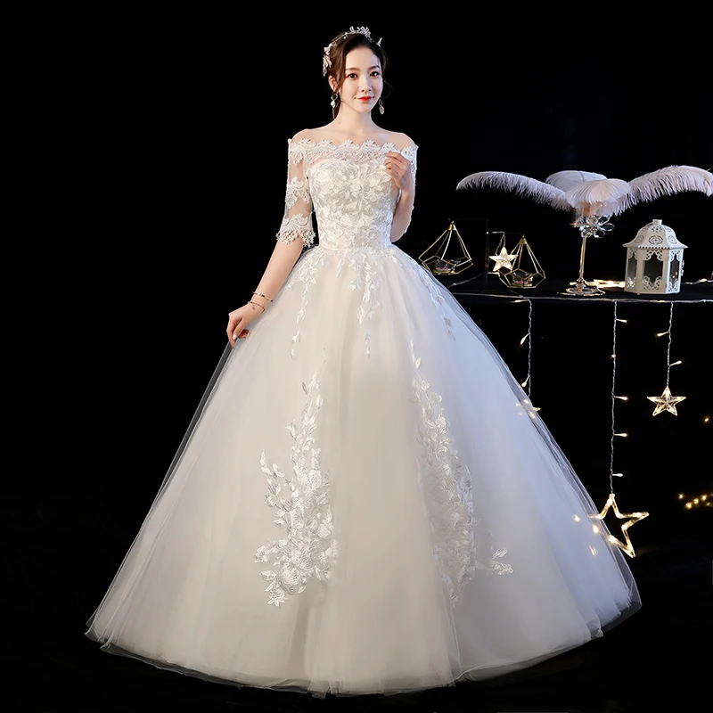 

XXN-080#Bride's Wedding Dress 2024 New Embroidered Lace Off Shoulde Forest Style Palace Ball Gown Free customization Plus Size