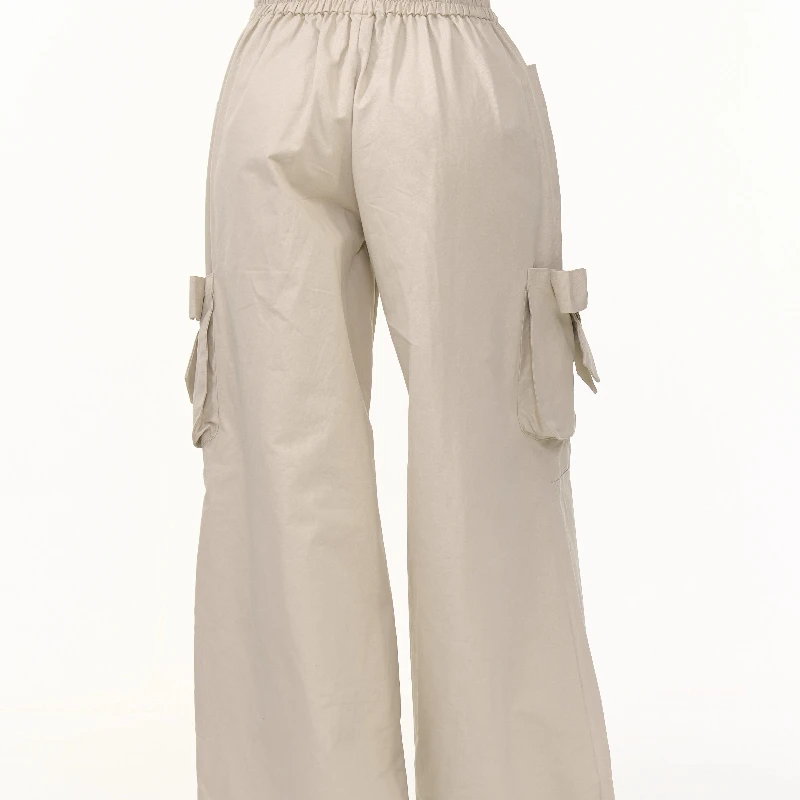 الأمريكية الرجعية عالية الخصر التخسيس مستقيم الساق المرأة واسعة الساق السراويل الخريف جديد القوس الكاكي ملابس العمل بناطيل كاجوال السيدات #5