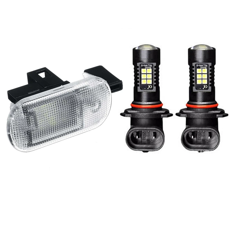 2X Canbus H8 3030 21Smd LED Drl Fog Light Bulbs For Skoda Superb & 1X Car Glove Box Light Storage Compartment Light