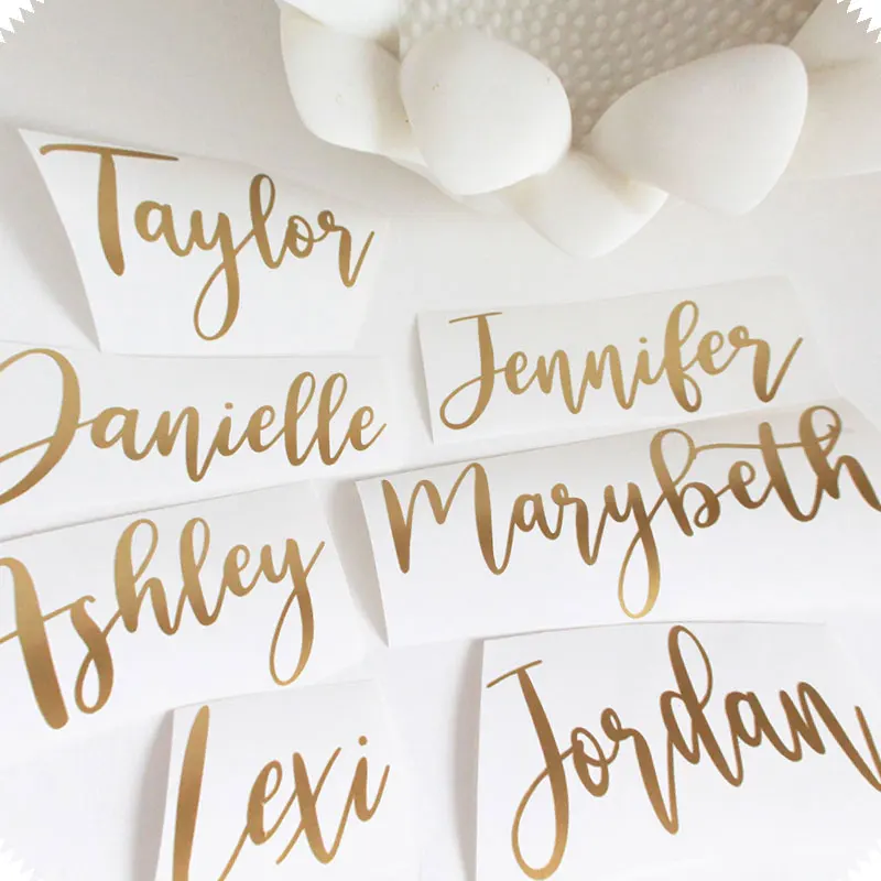 Custom Cursive Name Vinyl Stickers Personalized Wedding, Birthday, Party Vinyl Decals for Glass, Acrylic, Wood