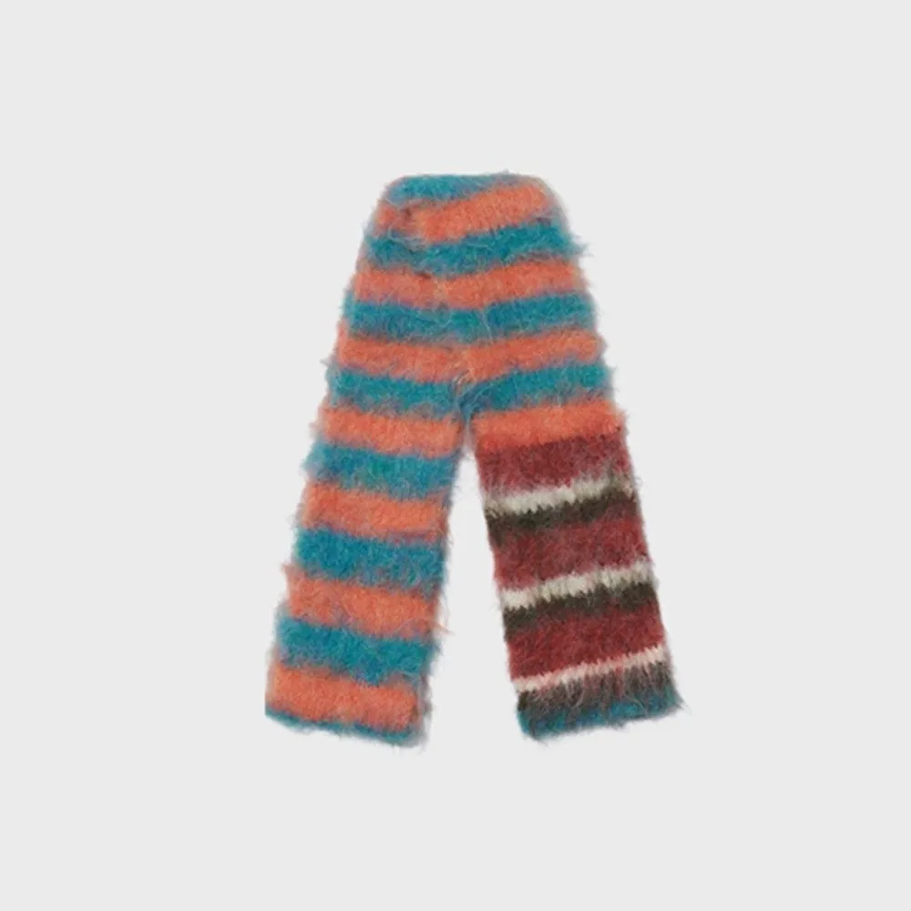 Classic Soft Stripe Scarf Thick Windproof Warm Shawl Winter Warm Rainbow Color Pashmina Scarf