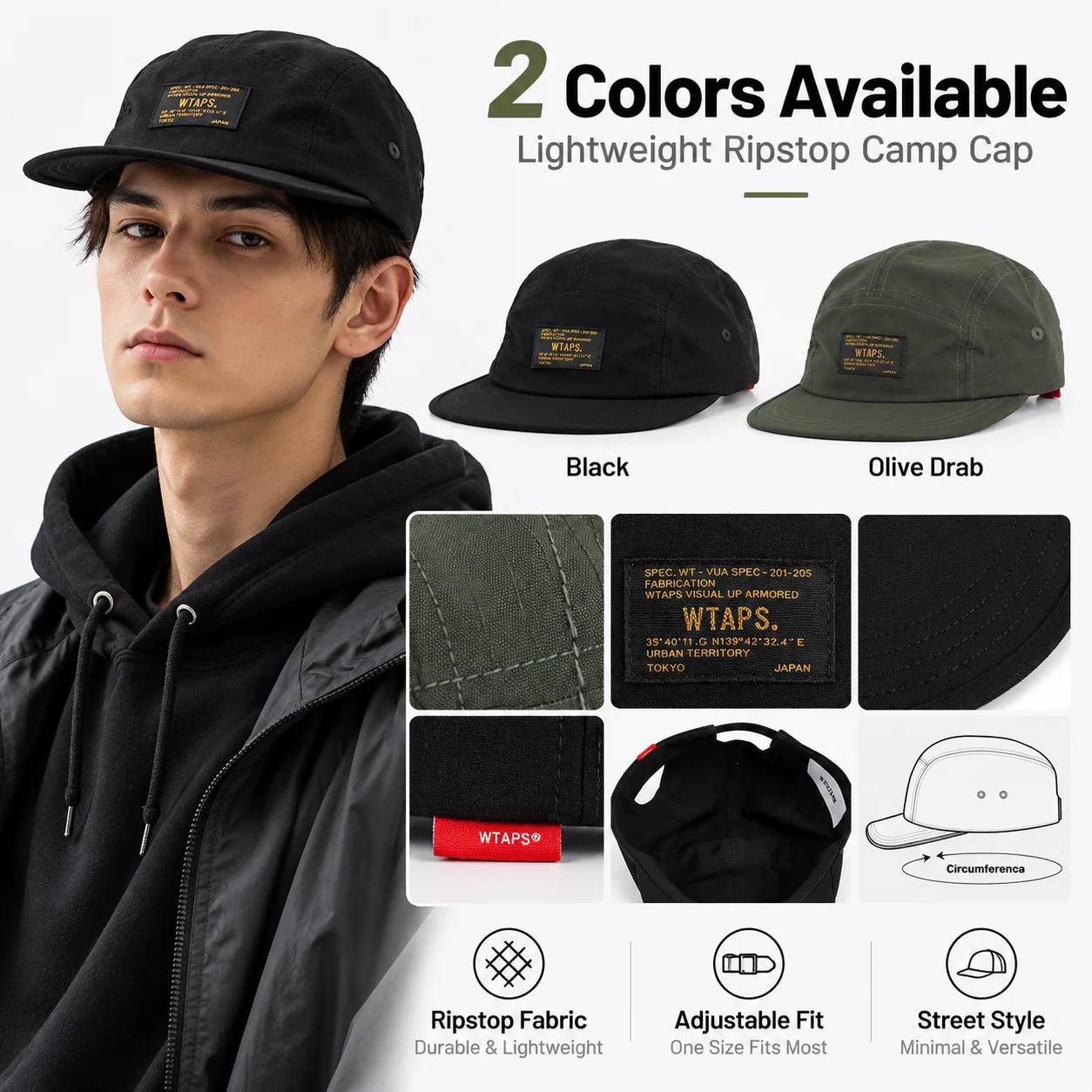 cappello-da-baseball-wtaps-retro-gold-label-unisex-stile-street-giapponese-taglia-grande-cappellino-casual-per-campeggio-escursioni-hip-hop-attivita-all'aperto