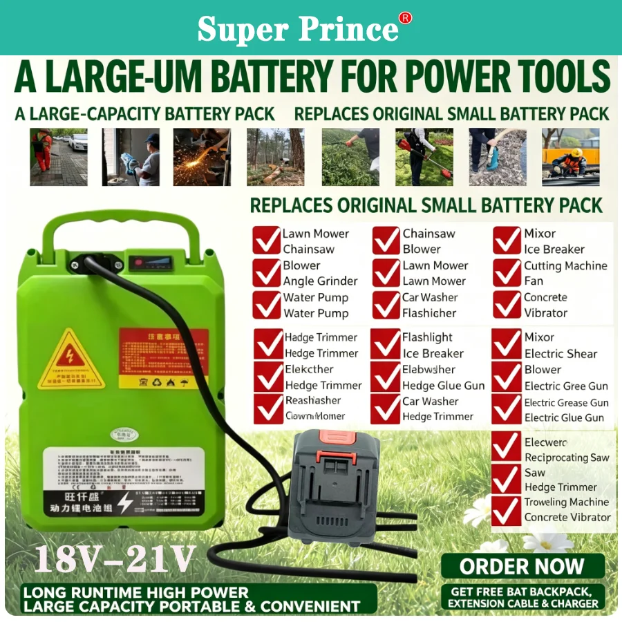 For Makita 18V power tools, Electric drill, electric saw, angle grinder, 18650 High capacity garden specific lithium battery