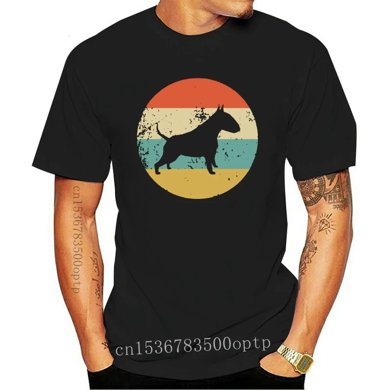 Bull Terrier Shirt - Vintage Retro Bull Terrier Men'S T-Shirt - Dog Icon Shirt Fashion Classic Tee Shirt