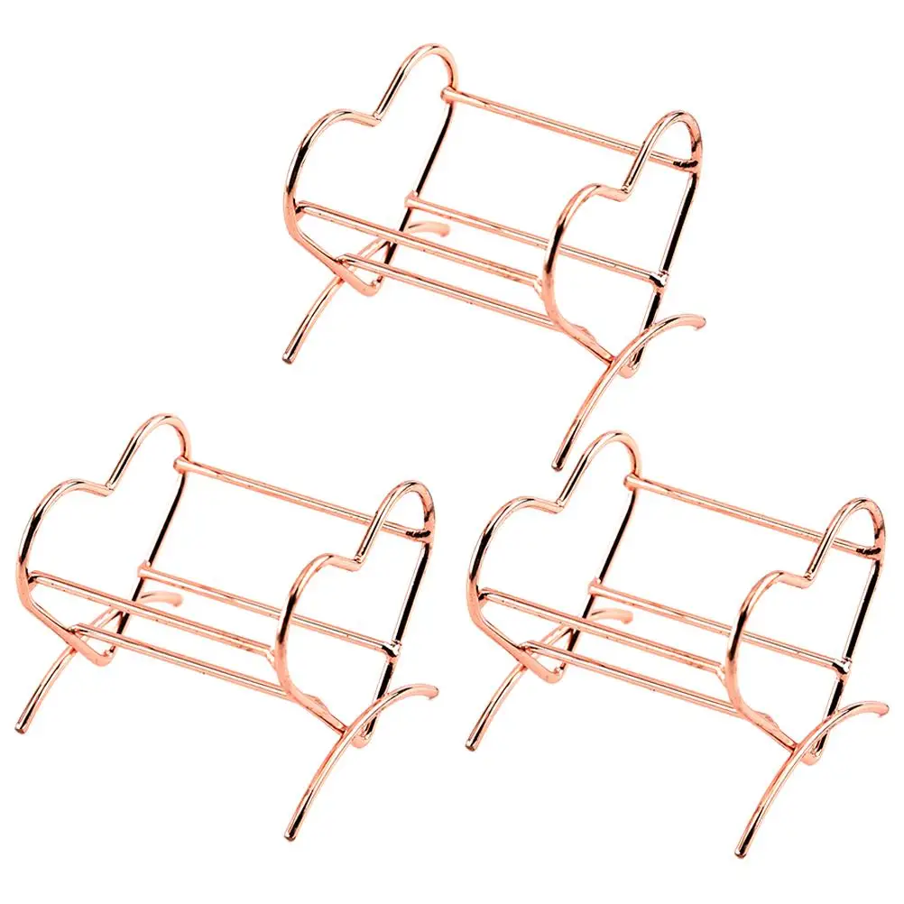 

3 Pcs Makeup Sponge Holder Powder Puff Storage Egg Beauty Rack Stainless Steel Rose Gold