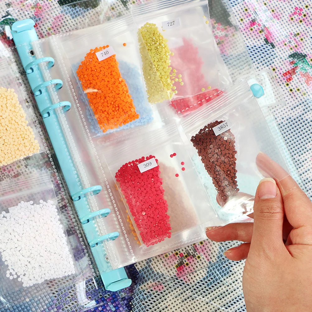 

1 Set Diamond Storage Container Rhinestone Pouches Transparent Bead Organizer Book Diy Accessory Portable Dotting Tool Sequin