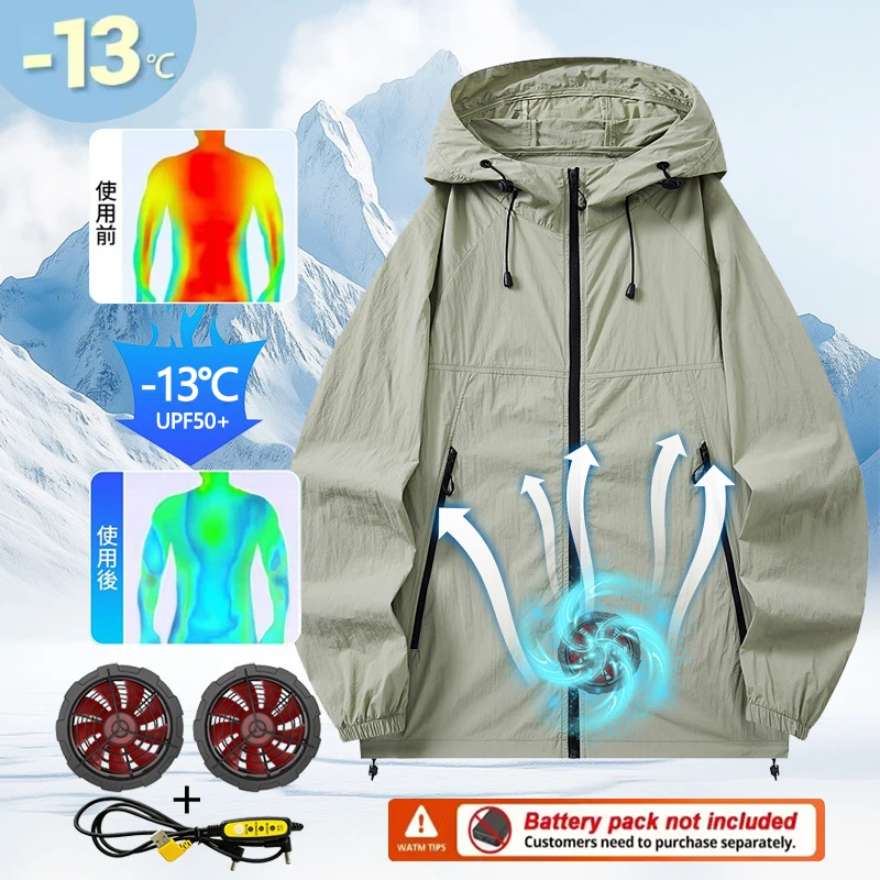 

High-wind fan clothes, sun-protective clothing, unisplus-style clothes with fans, two-fan cooling, welding work clothes