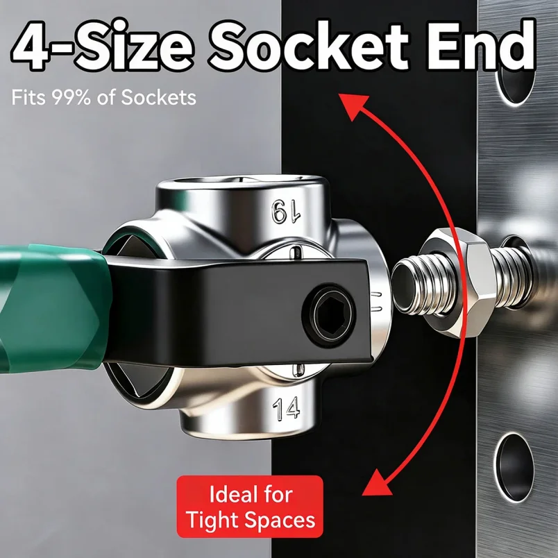 7 In 1 Claw Hammer Multi Functional Magnetic Nail Puller Hex Socket Wrench Pry Bar Woodworking Hand Tool Motorcycle Repair