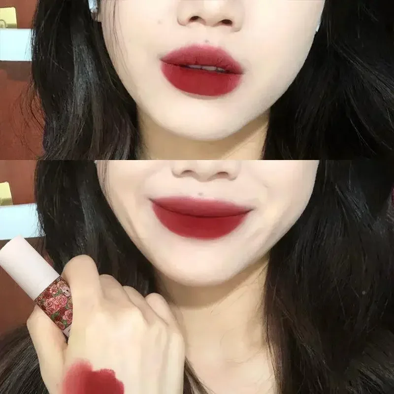 Rose Garden Matte Lip Mud Liquid Lipstick Waterproof Nude Lip Gloss Long Lasting Non-stick Cup Sexy Women Lipgloss Cosmetics