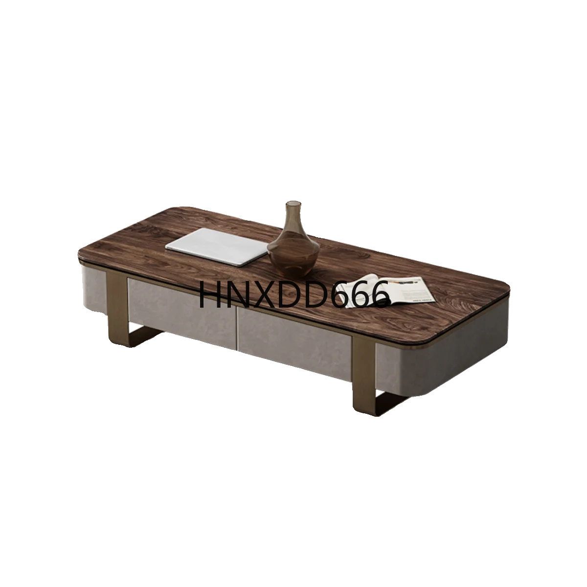 

Minimalist coffee table TV cabinet combination walnut coffee table
