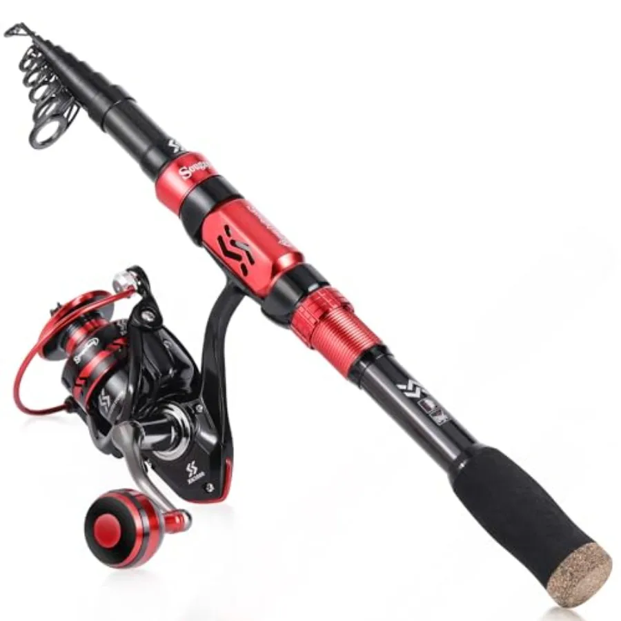 

Fishing Pole with Spinning Reel Portable Fishing Rod Reel Combos