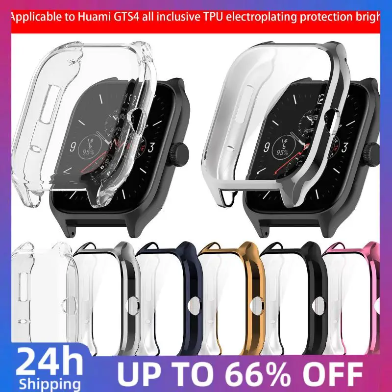 

For Amazfit GTS4 Tempered Glass Screen Protector Scratch Resistant Overall Protective Cover Hard PC Full Cover For Amazfit GTS4