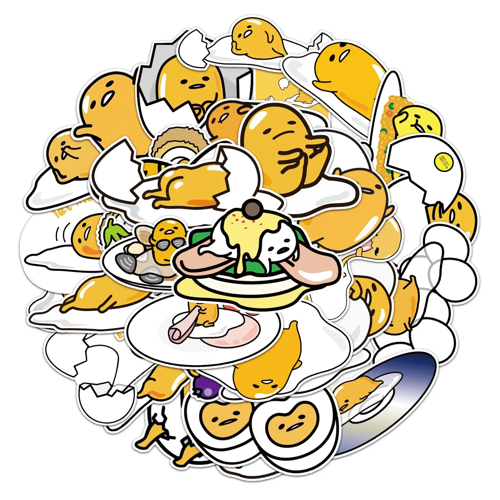 Imagem -04 - Sanrio Gudetama Kawaii Adesivos Decoração Anime dos Desenhos Animados Faça Você Mesmo Hand Account Diário Adesivos Presentes de Alta Qualidade 50 Pcs por Conjunto