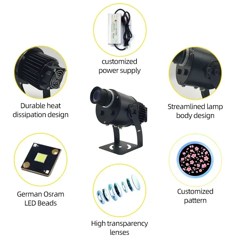 Custom Spotlight Door Head Identification Projector Ground Pattern Logo Advertising Projection Light for Business