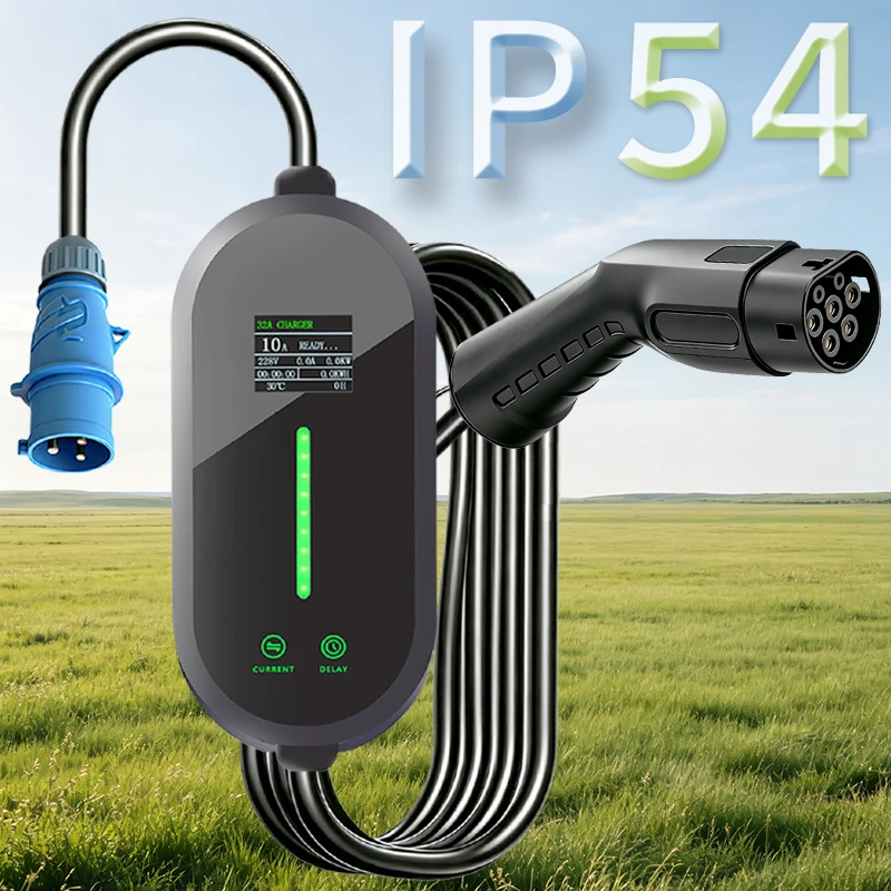Портативное зарядное устройств – обзор и цена Portable Ev Charger 32A Type 2 Cee Plug