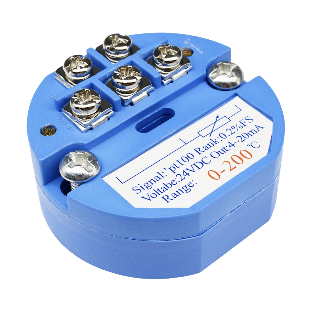 PT100 Type to 4-20mA 0-200 Degrees temperature sensor transmitter RTD DC 24V Thermal Resistance Temperature Transmitter