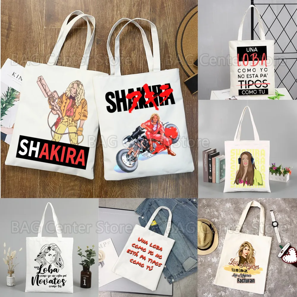 Shakira Handbags Hot Selling Fashion Handbag Canvas Bag Tote Ladies Casual Shoulder Bag Reusable Shopping Bags