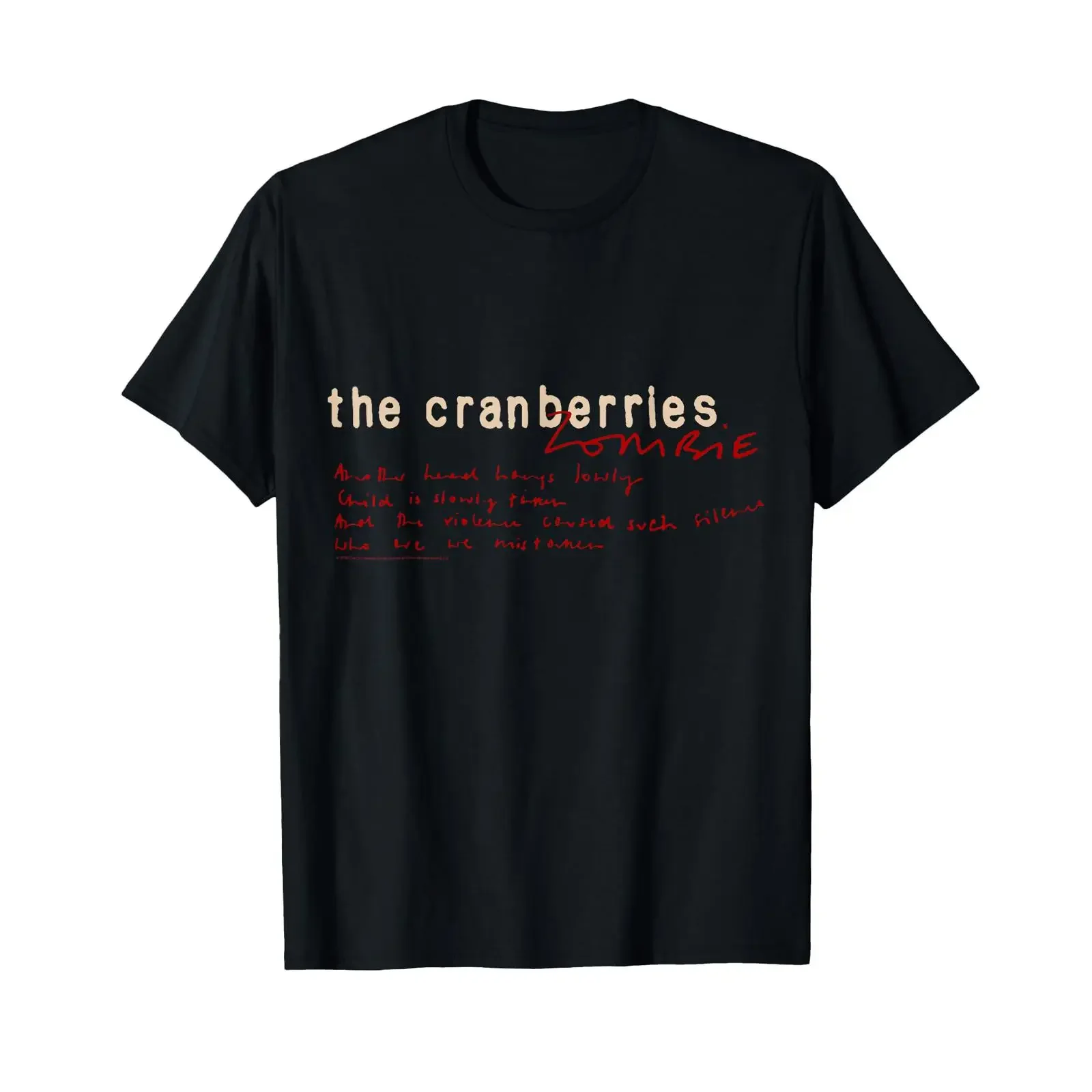 Official Cranberries Zombie Lyrics Alternative Band Song T Shirt vintage Washed graphic Stylish Unisex Top For Everyday Wear