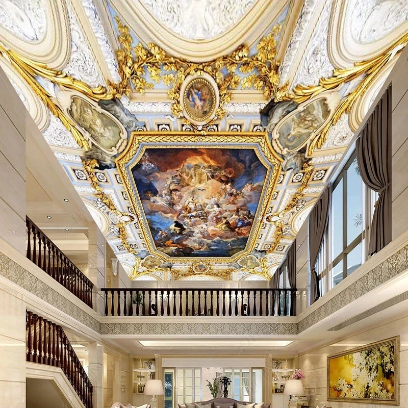 Customized Photo Wallpaper European Angel Oil Painting Mural Hotel Ceiling Luxury Living room TV background bedroom restaurant