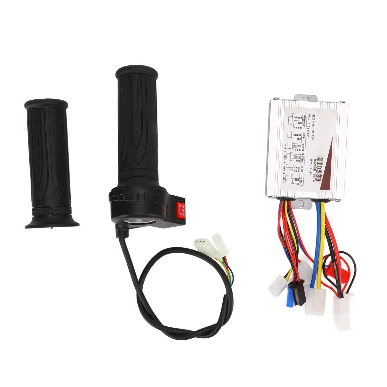 

12V-36V 500W E-Bike Brushed Controller Kit w/ Three Speed Throttle & Colorful Head - Set for Sensitive DC Motor Control