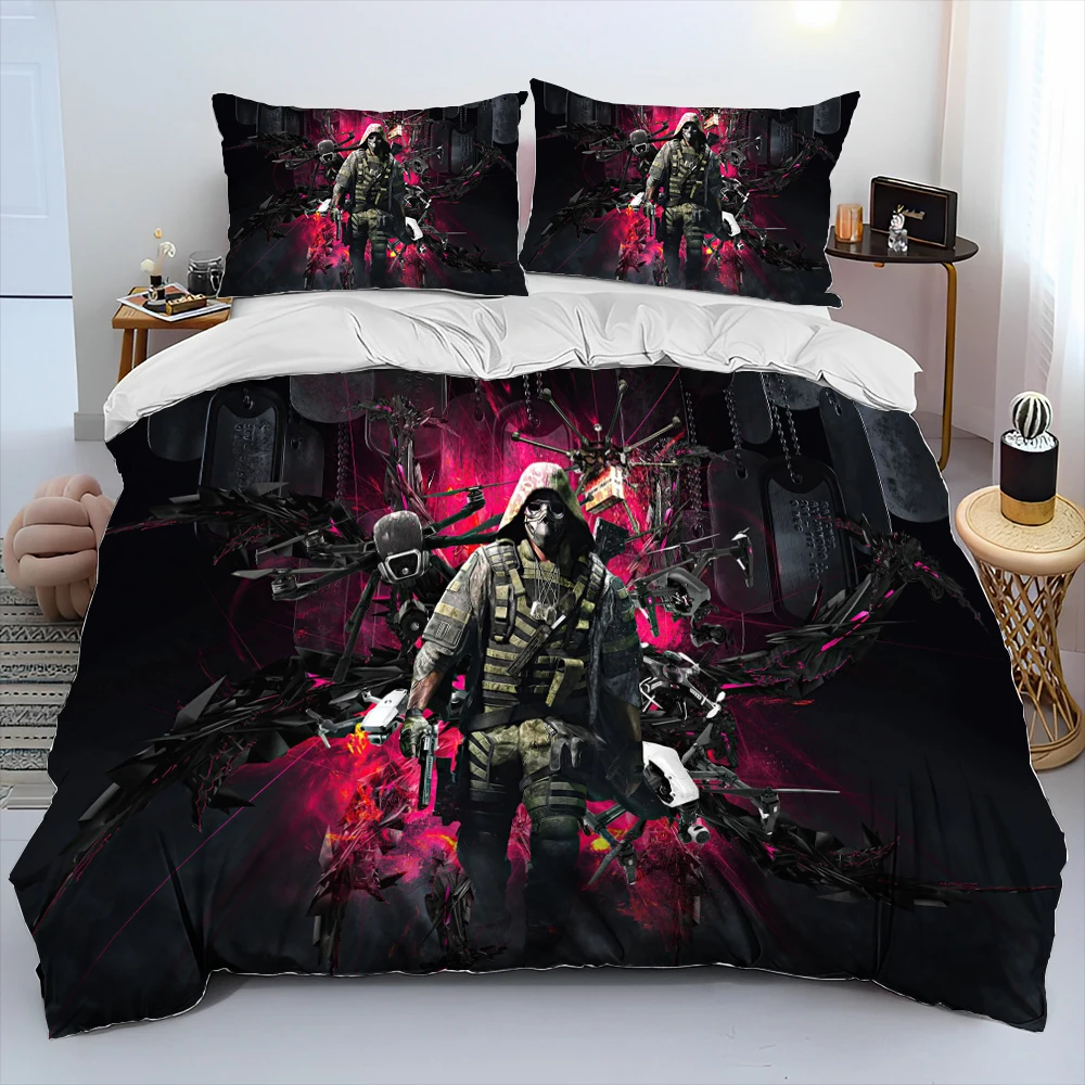 Imagem -02 - Jogo Call of Duty Conjunto de Cama para Crianças Consolador Gamer Capa de Edredão Cama Colcha Fronha King e Queen Size Jogo