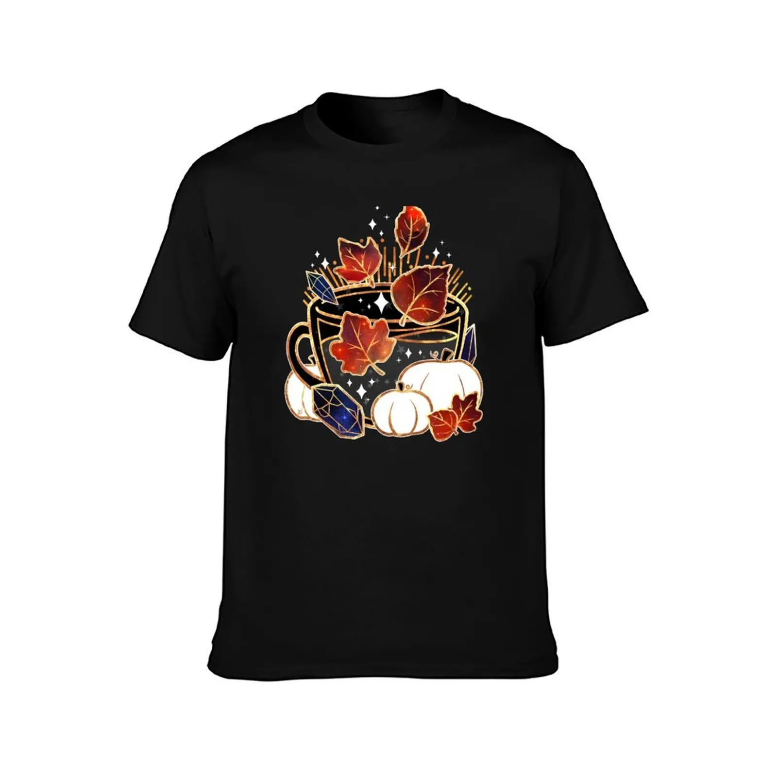 Gilded Autumn Teacup T-Shirt Big Size Loose Fit Tee Shirt T-Shirt