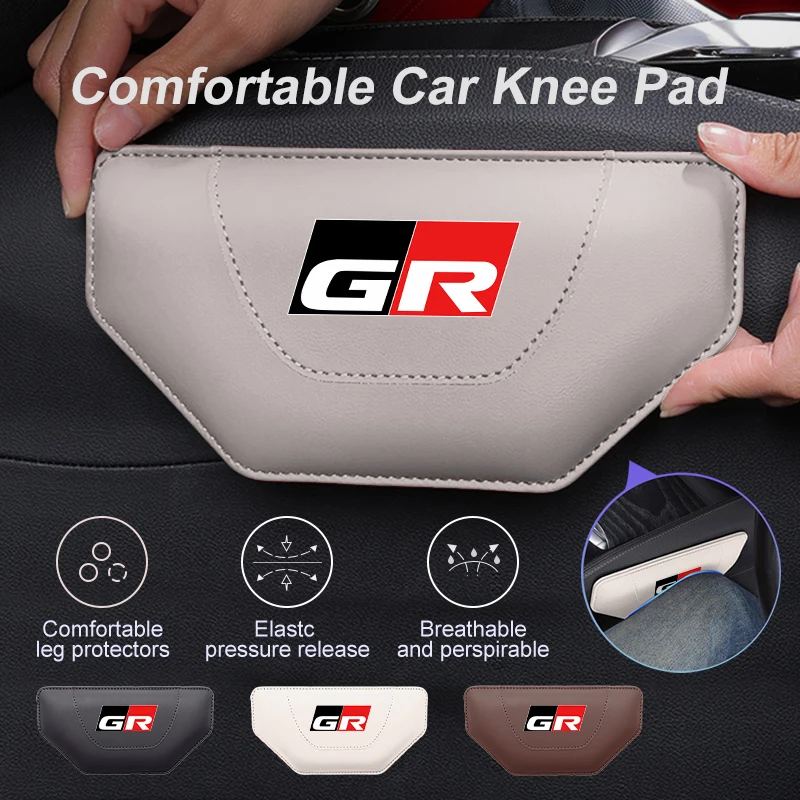 Car Leather Knee Pad Inside Knee Cushion Comfortable Leg Hold Accessories For Toyota GR Sport Gazoo Racing Yaris 86 Corolla view 4