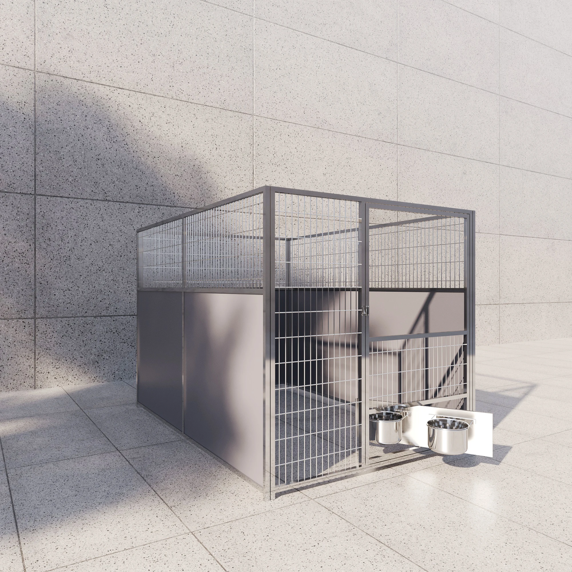

2025 Hot Sale New Design Eco-Friendly Heavy Duty Luxury Large Dog House Large Pet Cages 304 Stainless Steel Dog Kennel