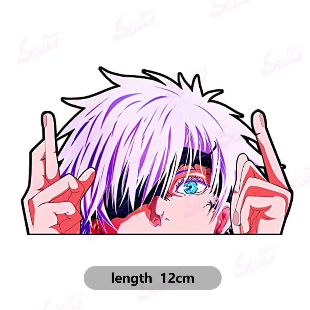 Jujutsu Kaisen Anime Stickers Ojo Satoru Yuji Peek Car Sticker Waterproof Sunscreen Laptop Window Trunk Sticker