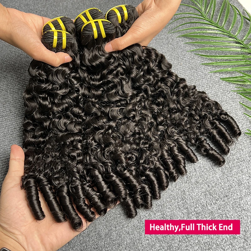 

Бирманские вьющиеся пучки человеческих волос 100% необработанные девственные бирманские вьющиеся спиральные волосы Упругие вьющиеся пучки пикси Натуральный черный двойной рисунок