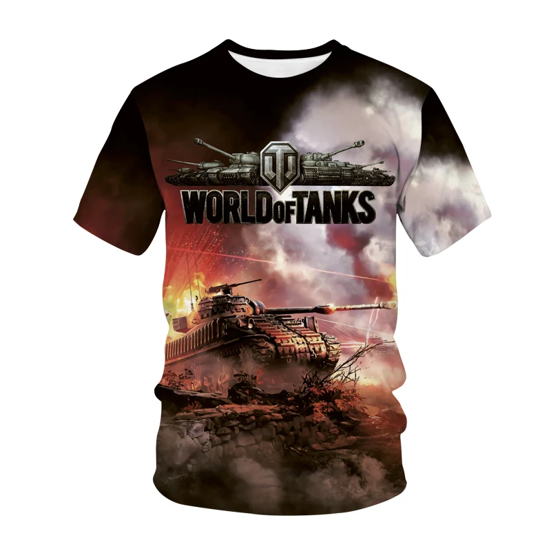 Summer Pop Game T Shirt World Of Tanks 3D Print Men\'s Women\'s Combat Streetwear O Neck Short Sleeve Oversized Loose Top