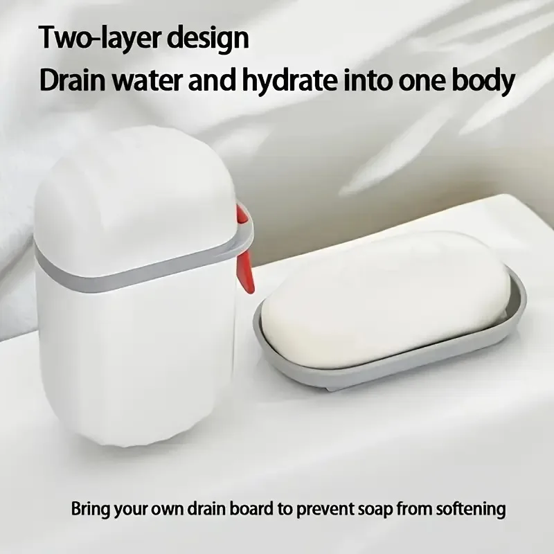 1-20pcs Elegant Soap Box with Lid Drainage Holes Compact Travel Case for Soap Bar Bathroom Shower Camping Gift