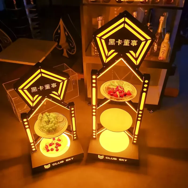 Best Cheap Bar Wine Beer Rechargeable Custom Stand Acrylic Light Emitting Diode Wine Rack Bottle Glory Demonstrator