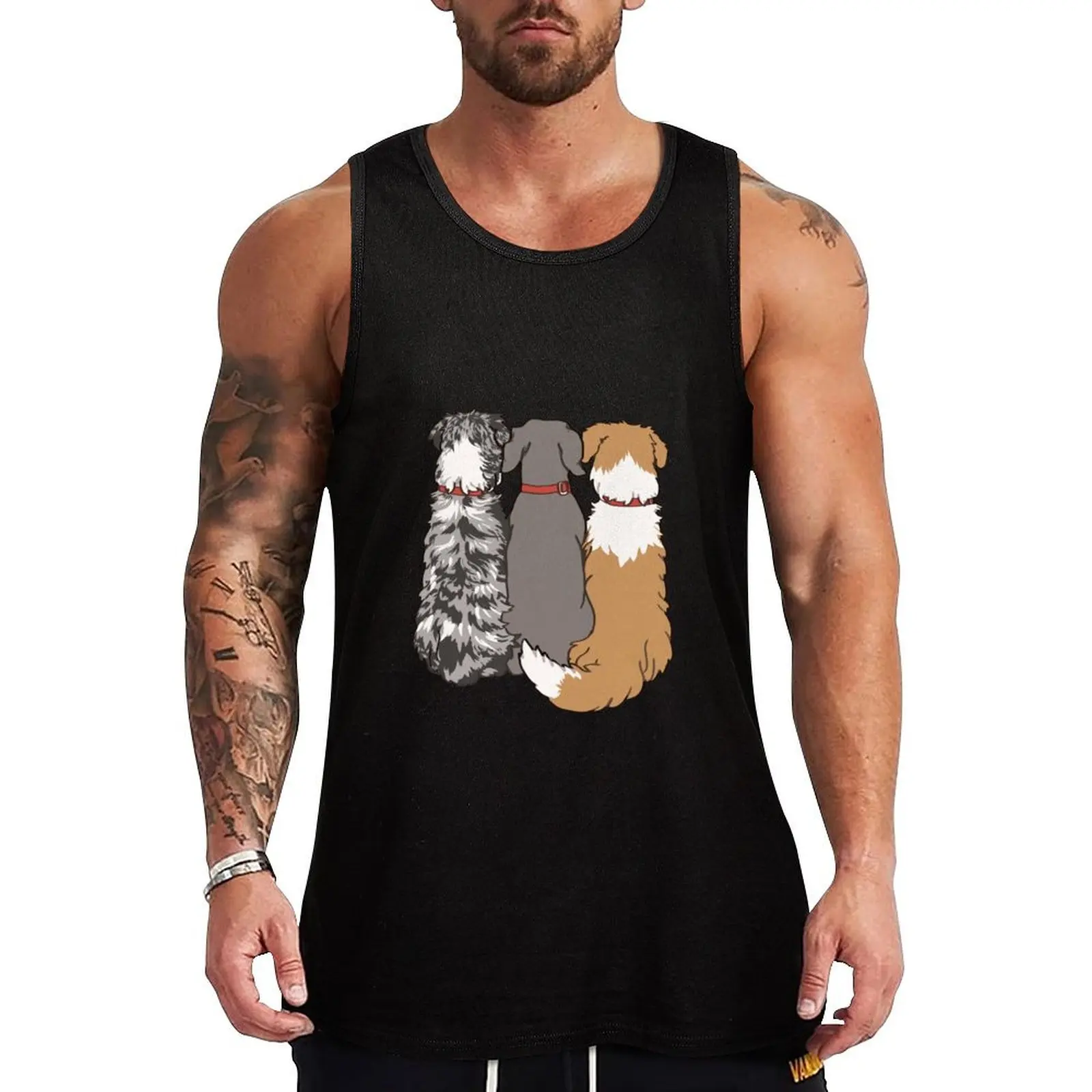 

Copy of Dogs waiting for their humans to come home - Weimaraner , Red merle , Aussie Red Bicolor Australian Shepherd Tank Top