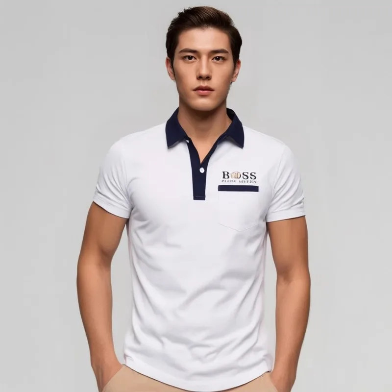 

High quality solid color Polo men casual fashion men's summer breathable cool T-shirt top