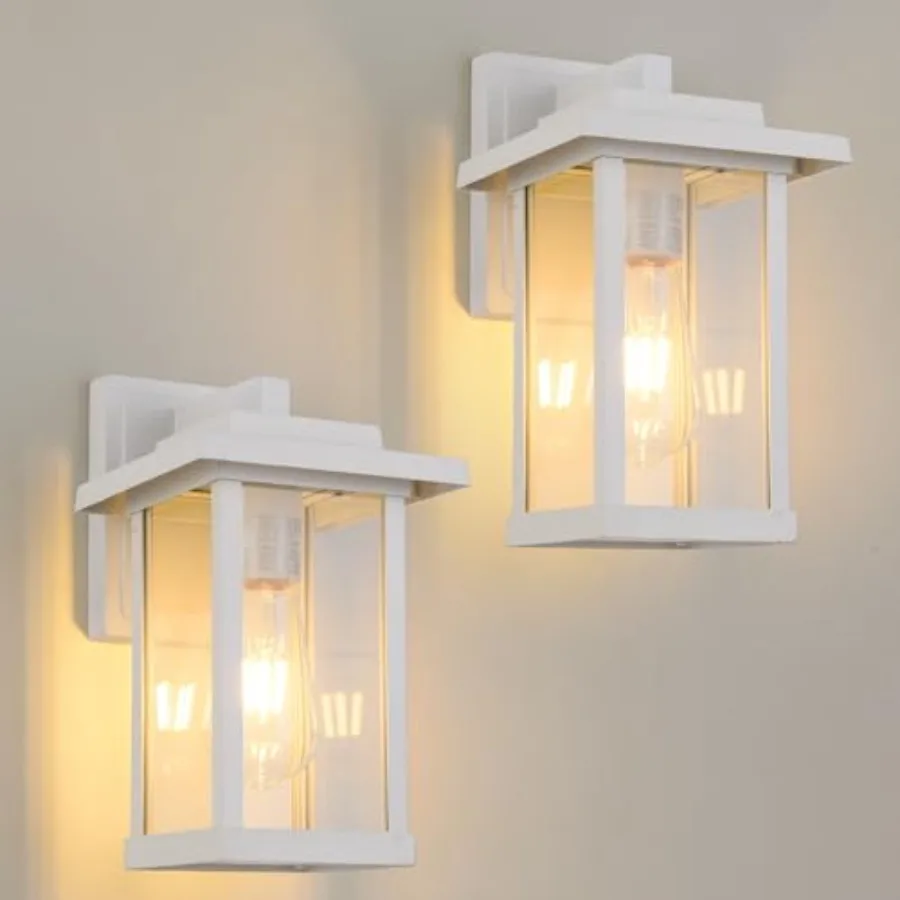 

Outdoor Wall Sconce Outside Porch Light Fixtures Anti-Rust Exterior Wall Lights in Matte Finish with Clear Glass for Garage Doo
